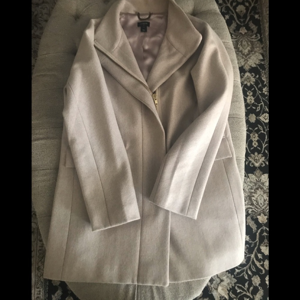 J. Crew tan zip up stadium style jacket